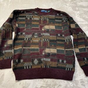 Vintage 90’s Claybrook Abstract Multicolor Pattern Crewneck